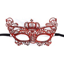 Midas Toptan Home Kırmızı Renk Dantel Örgü Işlemeli Parti Maskesi Model 2