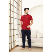 Enisena Erkek Pijama Takımı -%100 Pamuk -3 Düğmeli-Yaka Roba Biyeli 12608