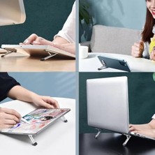 Cep Telefonu ve Dizüstü Bilgisayar Standı | Katlanabilir Ince Metal Braket | Taşınabilir, Ergonomik Laptop ve Telefon Standı | Masaüstü Çok Amaçlı Destek 1 Adet Ayak