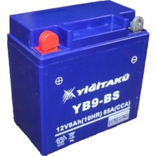 Yiğit Akü 12 V 9 Ah Yb9-Bs Motorsiklet Aküsü (Yüksek Akü) (E*b*y) (137*76*134) mm