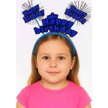 Midas Toptan Home Mavi Renk Işıltılı Yazılı Doğum Günü Parti Tacı