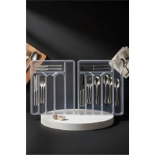 İsmiyle Al Greta Serisi 6 Bölmeli 2 Li Set Şeffaf Çekmece Içi Kaşıklık - Kristal Berraklığında Düz