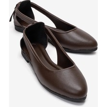 Ccway Kadın Arkadan Papyonlu Babet Kahve