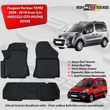 Peugeot Partner Tepee Paspas Paspas Araca Özel 2008 2018 BOSSE 3D Havuzlu Oto Paspas