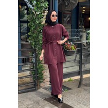 Magazin Tensel Pantolonlu Takım 7532 Mürdüm