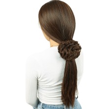 Chic Haven Yoğun Lı Lastikli Topuz Toka / Kahve Karamel