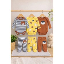 Bubito Sevimli Panda Desenli Unisex 6'lı Bebek Alt Üst Takım
