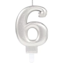 Midas Toptan Home 6 Rakamı Mum Gümüş Renk
