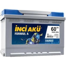 İnci Akü 12V 60 Ah 540A (En) Yeni Tarihli 2 Yıl Garantili