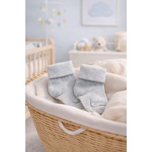 Amelio Kids Amélio Kids Gri Organik Pamuk Katlamalı Unisex Yenidoğan Soket Çorap