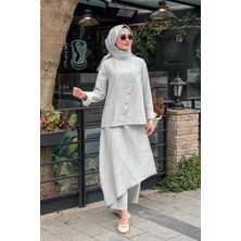 Naki & Mascara Pantolonlu Takım 26MY2146 Gümüş