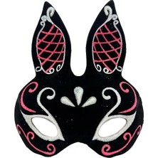 Midas Toptan Home Siyah Süet Tavşan Maskesi Simli