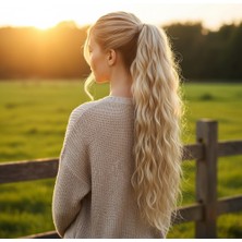 Chic Haven Bağlamalı Kabarık Daalı At Kuyruğu / Kumral Beyaz Platin Röfleli