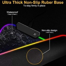 Büyük Oyuncu Rgb Mousepad ve Klavye Pad Kırmızı Altıgen Desenli Red Hex Tasarım Işıklı 70CM x 30CM Mouse Pad