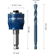 Professional 2x Expert Power Plus Delik Açma Testeresi Sistem Adaptörleri ve Delme Uçları (, Ø 8,5 Mm, Şaft, Biçimi Altıgen Mm, Aksesuar Darbeli Matkap/vidalama)