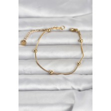tp 316L Çelik Gold Renk Top Zincirli Kadın Bileklik - Lisinya