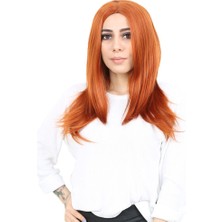 Chic Haven Kahkülsüz Fiber Sen Orta Boy Düz Peruk / Bakır