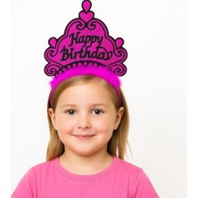 Midas Toptan Home Fuşya Happy Birthday Doğum Günü Prenses Tacı