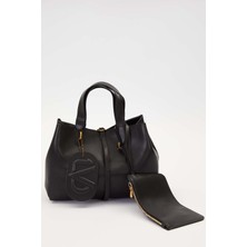 Lale Butik Levidor Premium Ince Askılı Cüzdan Detay Orta Boy Çanta 930307 Siyah