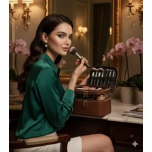 Uydee Taba Deri Bölmeli Makyaj Çantası Kozmetik Çantası Makyaj Organizer Taba Deri Makyaj Çantası – Şık ve Dayanıklı Kozmetik Organizer – Bölmeli Büyük Boy Seyahat Çantası Portatif Makyaj Çantası