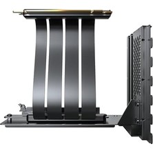 Vgm 2 Dikey Gpu Montaj Kiti, Yüksek Hızlı Pcıe 4.0 x 16 Yükseltici Kablo, 90 Derece Uzatma Bağlantı Noktalı 244 mm Esnek Genişletici Kart, Sadece 7 Pcıe Yuvası Tam Aralık, 3 Yuvalı Gpu Tutucu - Siyah