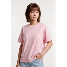 Hoxie Unisex Pembe Oversize Tişört - Minimal Tokyo Tipografi Baskılı