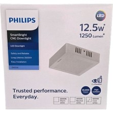 Philips Sıvaüstü Küçük Model Tavan Lamba 12,5W 6500K Beyaz Işık 1250 Lümen 16,5 cm Kare Plastik Gövde