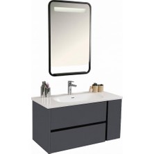 Kobos Linear 100 cm Banyo Dolabı Seti Füme