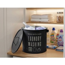 Misra Home Collection 4'lü Ekmeklik Seti Metal Kapak Çay Kahve Şekerlik Tezgah Üstü Dolap Içi Organizer Siyah Beyaz