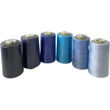 Dm Dikişmarket Dikiş Iplik 6'lı Set Dikiş Ipliği 120 No Polyester Mavi Tonları