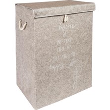 Çamaşır Sepeti Kirli Çamaşır Torbası Çamaşır Sepet Keçe Kapaklı Çok Amaçlı Kutu Sepet Oyuncak Saklama Sepeti (55X40X30 Cm)