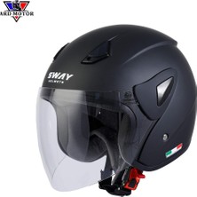 Sway Sw 700 Mat Siyah Yarım Kask
