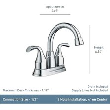 Idora Spot Dirençli Fırçalanmış Nikel Iki Saplı Banyo Lavabo Bataryası Tahliye Montajlı, 84115SRN