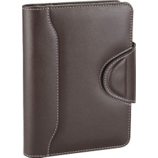2k 4681 Ajanda Tarihsiz Çizgili 14 x 20 cm Ajanda/defter Hesap Makineli Deri Organizer, Kahverengi