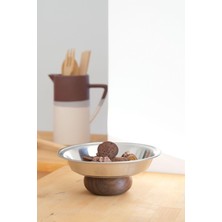 & Ahşap Ayaklı 21 cm Salata Kısır Meyve Sunum Tabağı