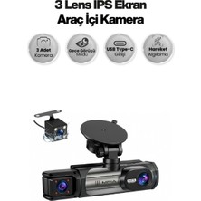 Midcom Cc-41 3 Lens 3.16" IPS Ekran 5.0 Mp / 30 Fps 170° Geniş Açılı Lens Araç Kamerası