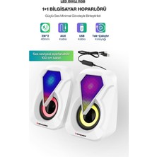Midcom SR-PN785 3W*2 USB 2.0 + 3.5mm 5V Bilgisayar Hoparlör Rgb Işıklı