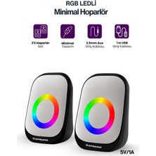 Midcom SR-PN786 3W*2 USB 2.0 + 3.5mm 5V Bilgisayar Hoparlör Rgb Işıklı