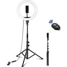 Midcom Slf-2 Kumandalı 210CM 10INÇ Youtuber Tiktok Çekim Telefon Tutucu Renkli Ring Light Makyaj Işığı Tripod