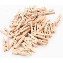 24 Adet Mini Ahşap Not Mandalı,not Tutucu Dekoratif Mandal Çalışma Odası Ev Ofis Için Küçük Mandallar (Natural)