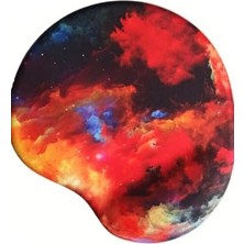 Oval Bilek Destekli Kum Desen Tip Kaymaz Taban Optik Bilgisayar Notebook Mouse Pad Maus Pad 17,5X21,5CM (Alaca Bulaca)