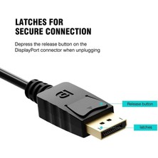 1843 1.8 Metre Displayport To HDMI Çevirici Dönüştürücü Adaptör Kablosu 24 Ayar Altın Kaplama Giriş Uçları Yüksek Kaliteli