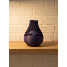 M Merc Giyim Mor Çizgili Dekoratif Vazo 11 cm Modern Tasarım Aksesuar