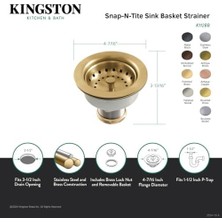K112AB Tacoma Mutfak Lavabo Sepeti Süzgeç, Antik Pirinç 4,44 x 4,44 x 3,81