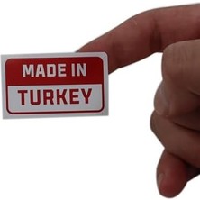 Made In Turkey Etiketi, 50MM x 30MM Ölçüsünde 1000 Adet 40MM Çapında Kuşe Rulo Etiket