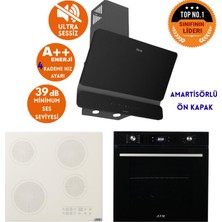 Afm Tech ve Ferre Marka Sessiz Fca Elek.vitro Siyah Dijital Ankastre Set (D080-SA + V6-05 + FM7700)