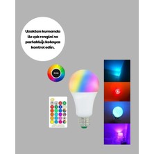 M Merc Giyim 2025 Rgb LED Ampul Uzaktan Kumandalı Renkli Işık A Kalite