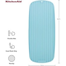 Hızlı Kuruma Için Nervürlü Yüzeyli, Kaymaz Esnek Saklaması Kolay Kauçuk Kurutma Matı, 18 x 40 Cm, Maden Suyu