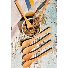 12 Adet Bambu Baharat Kaşığı ve Mama Kaşığı, Bambu Reçel Bal Kaşığı 12 Adet