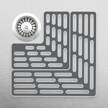 Lavabo Koruyucu- Kaymaz Ayaklı 2 Parça Ayarlanabilir Mutfak Lavabo Koruyucu Mat, Gri